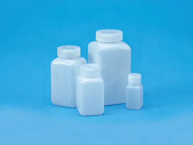 Wide Mouth Square Bottle, HDPE with PP closure — catalogue illustration