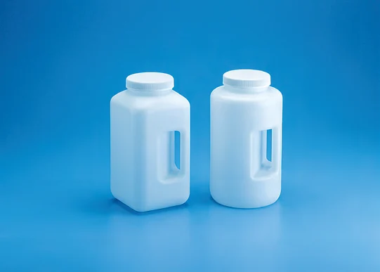 Large Wide Mouth Bottle with Handle, HDPE with white PP closure — catalogue illustration