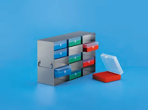 Upright Freezer Racks for Cryocube Box 100 Places, SS — catalogue illustration