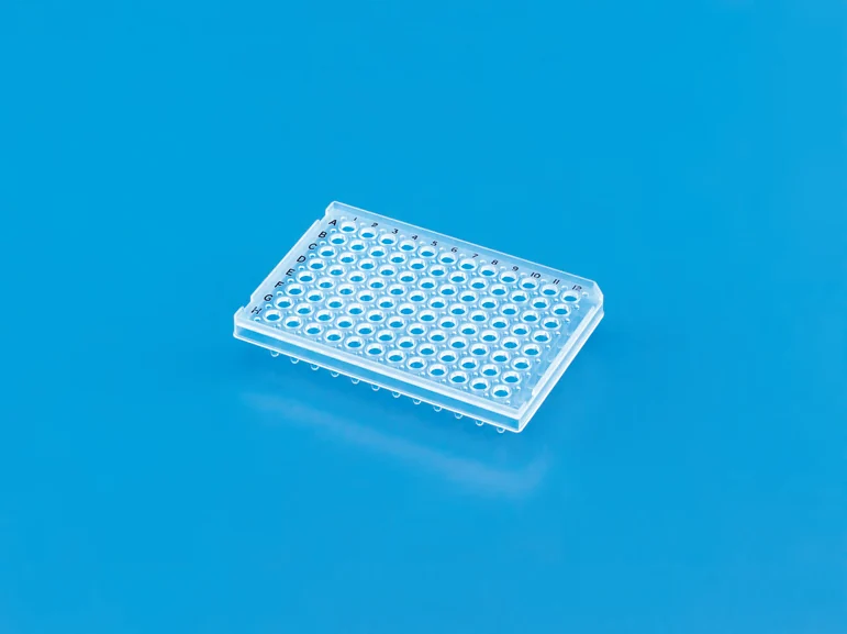 Semi Skirted Raised Deck 96 Wells Standard Profile PCR Plate — catalogue illustration