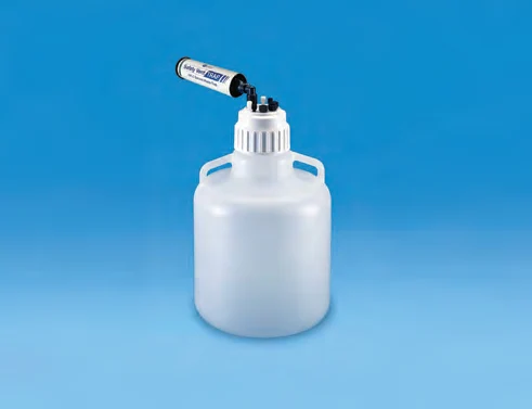 Safety Vent Carboy, HDPE with multiport PP closure, TPE gasket — catalogue illustration