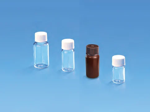Sterile Round Diagnostic Bottle, PETG with white HDPE closure — catalogue illustration
