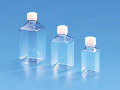 Sterile Media Bottle, PET with HDPE closure — catalogue illustration