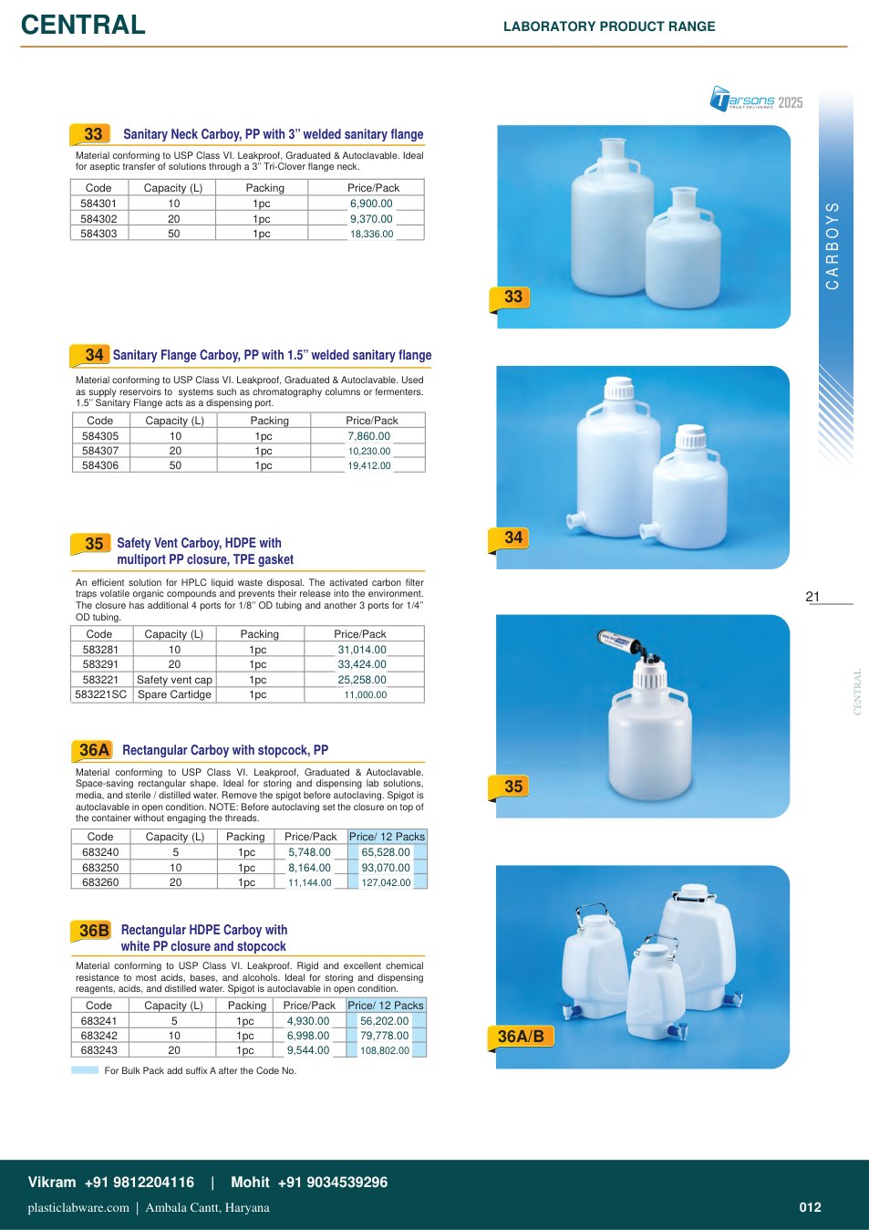 Complete technical catalogue reference for Tarsons 583221