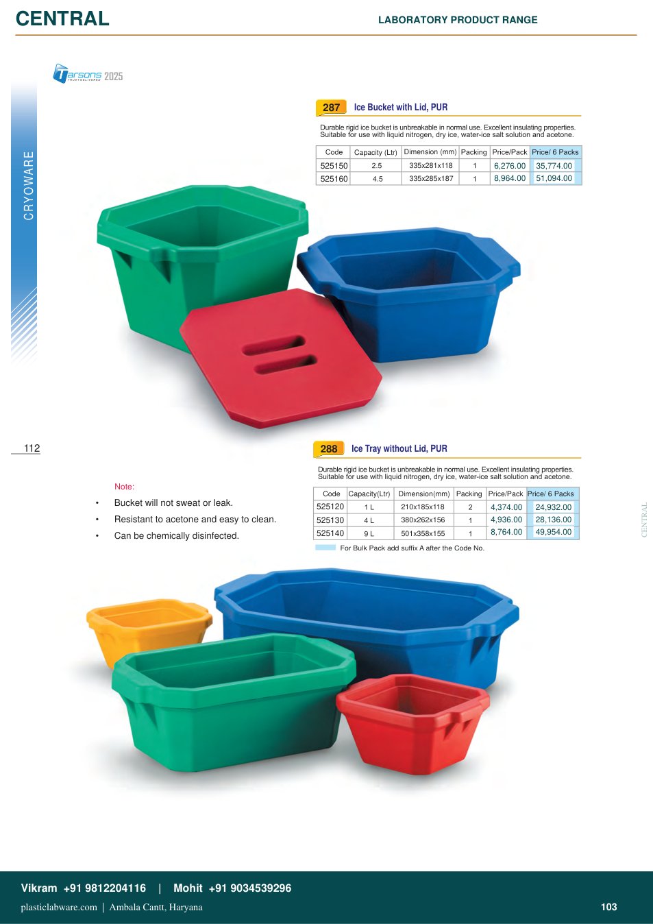 Complete technical catalogue reference for Tarsons 525160