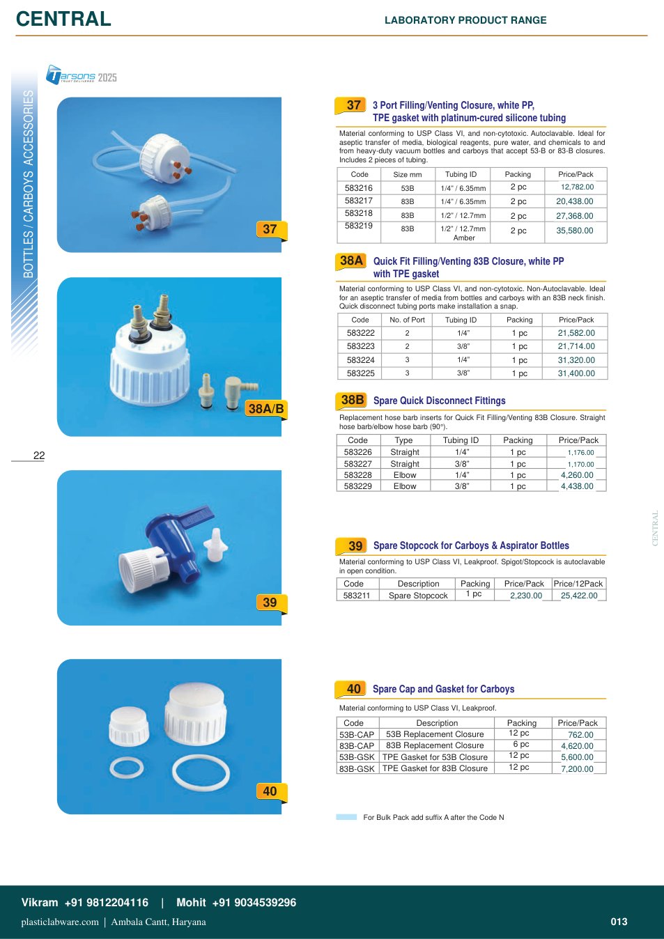 Complete technical catalogue reference for Tarsons 583229