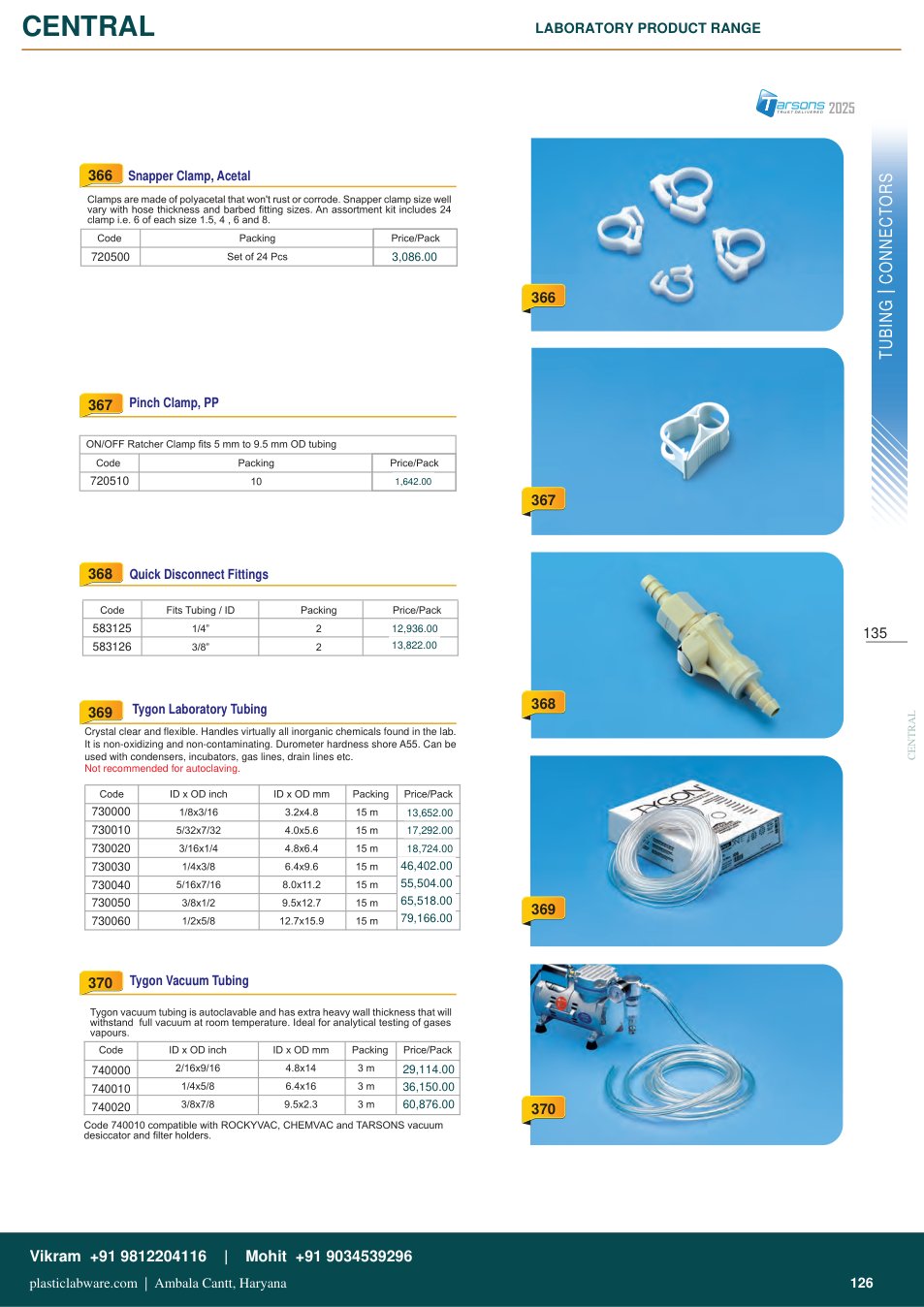 Complete technical catalogue reference for Tarsons 730010