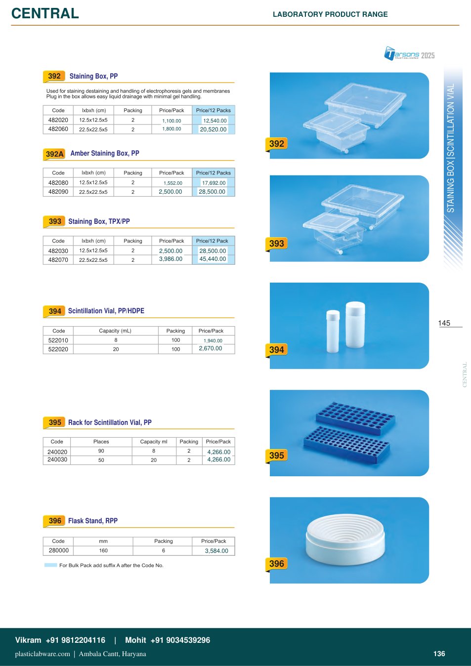 Complete technical catalogue reference for Tarsons 522010