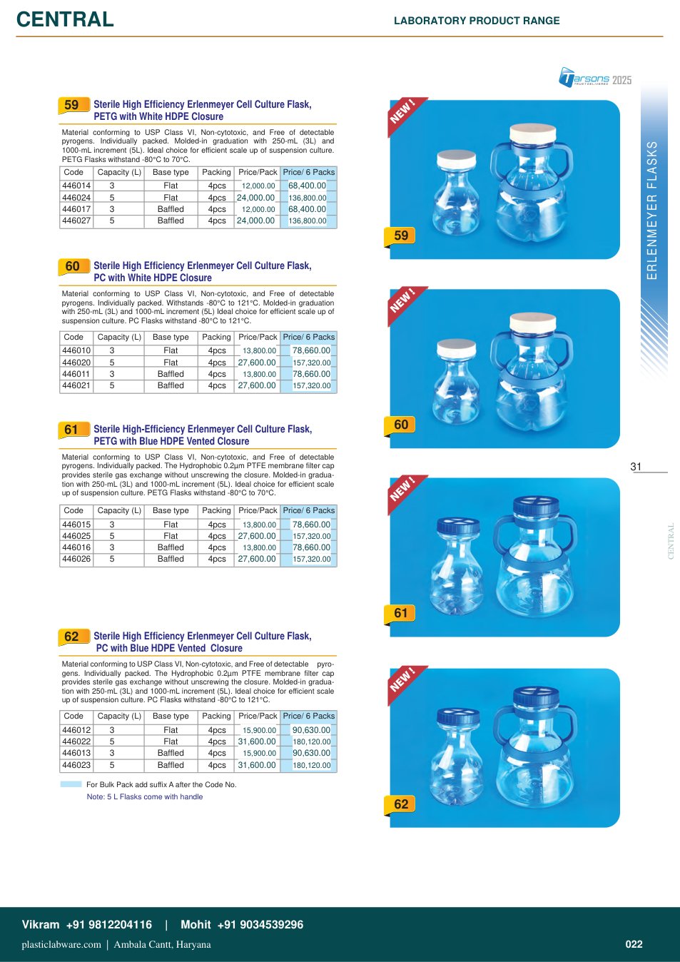 Complete technical catalogue reference for Tarsons 446020