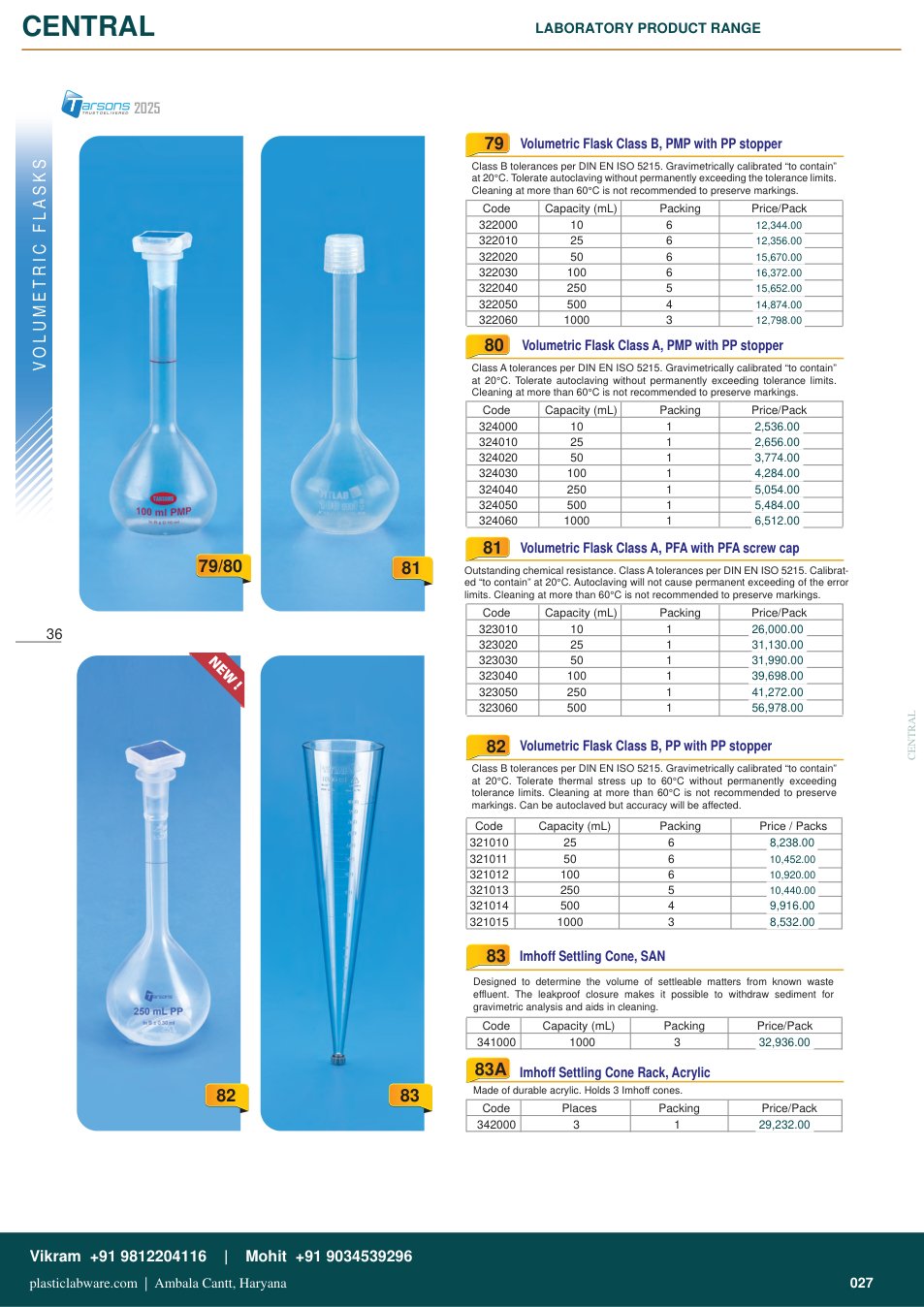 Complete technical catalogue reference for Tarsons 321012