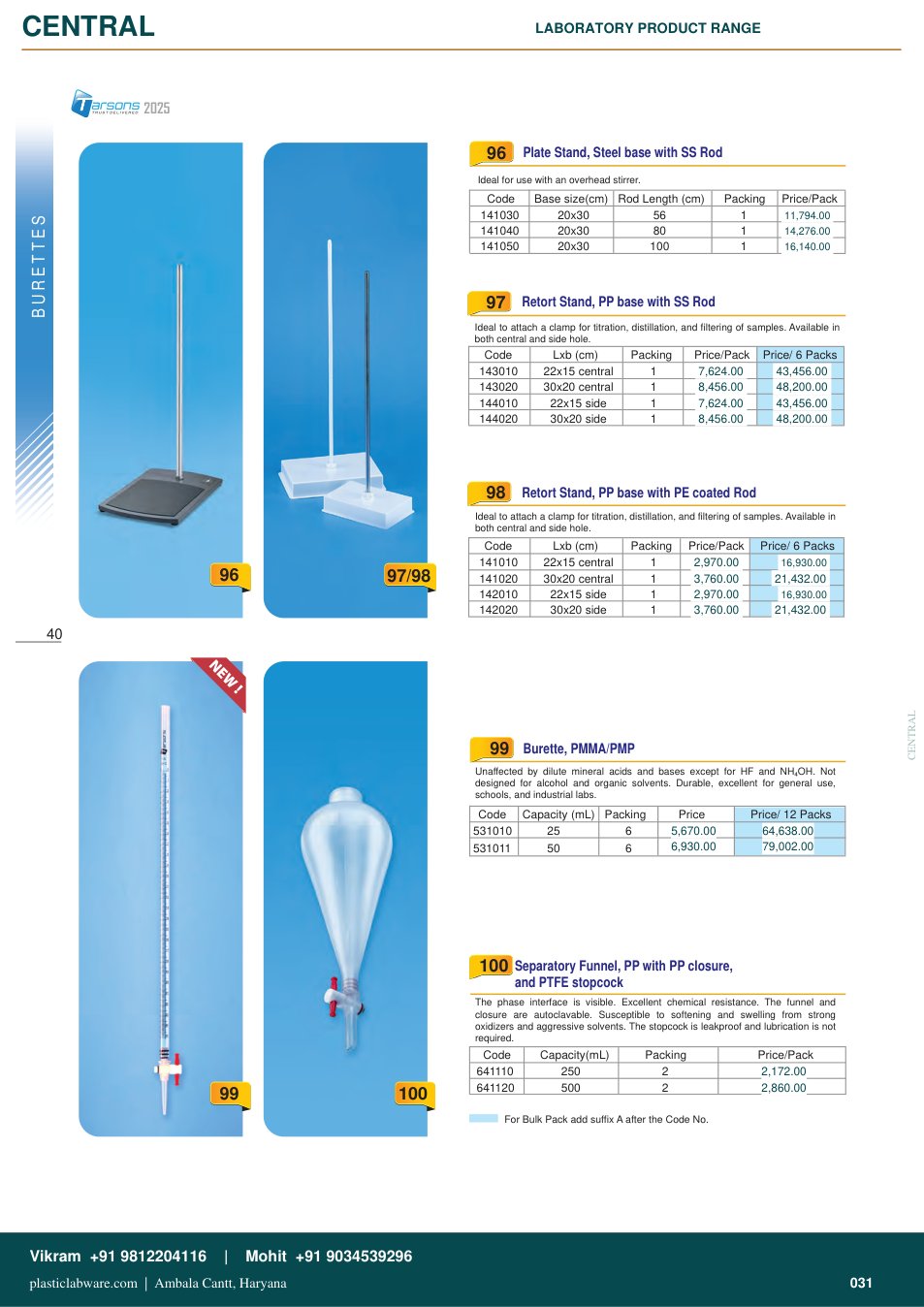 Complete technical catalogue reference for Tarsons 531010