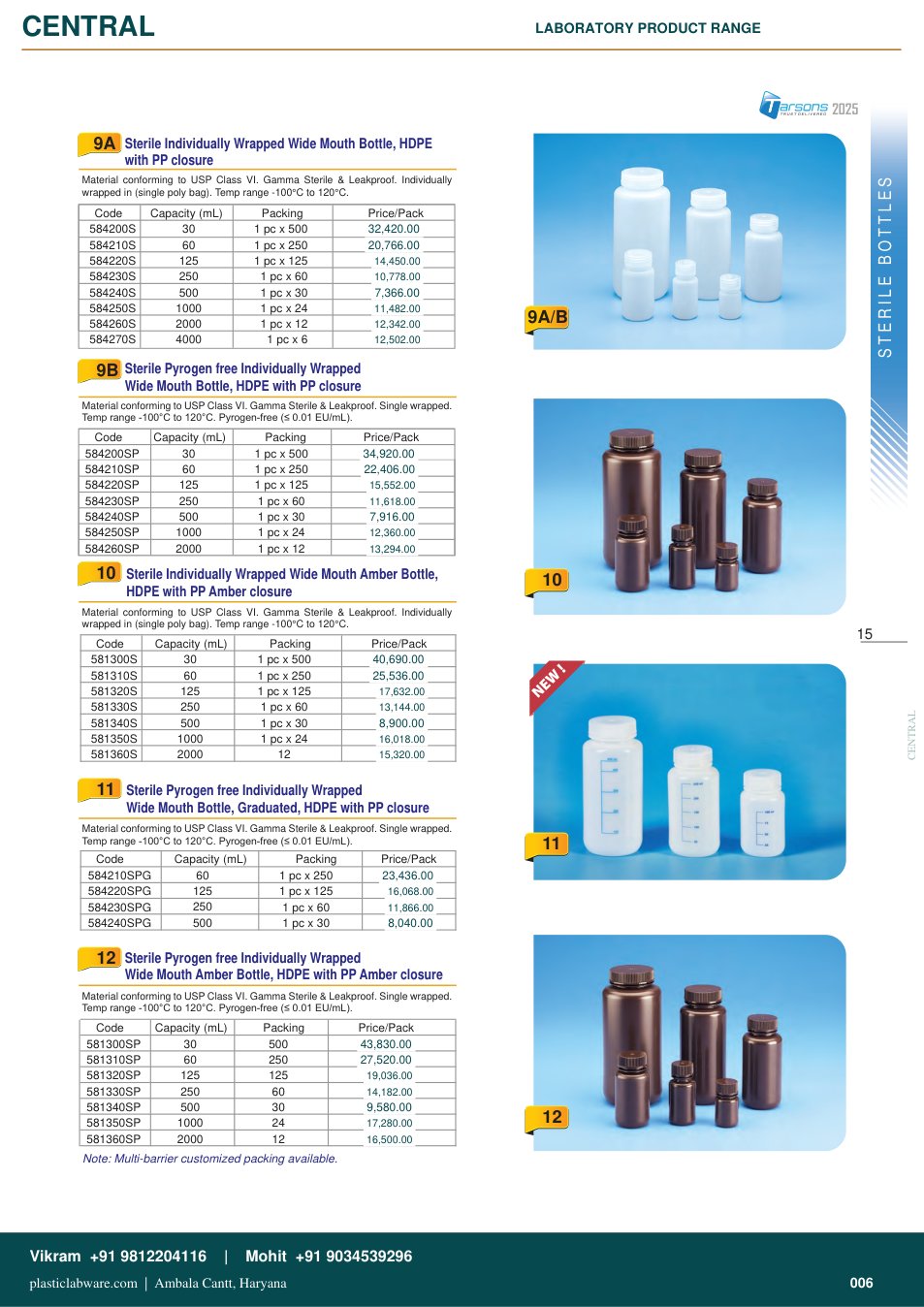 Complete technical catalogue reference for Tarsons 581300S