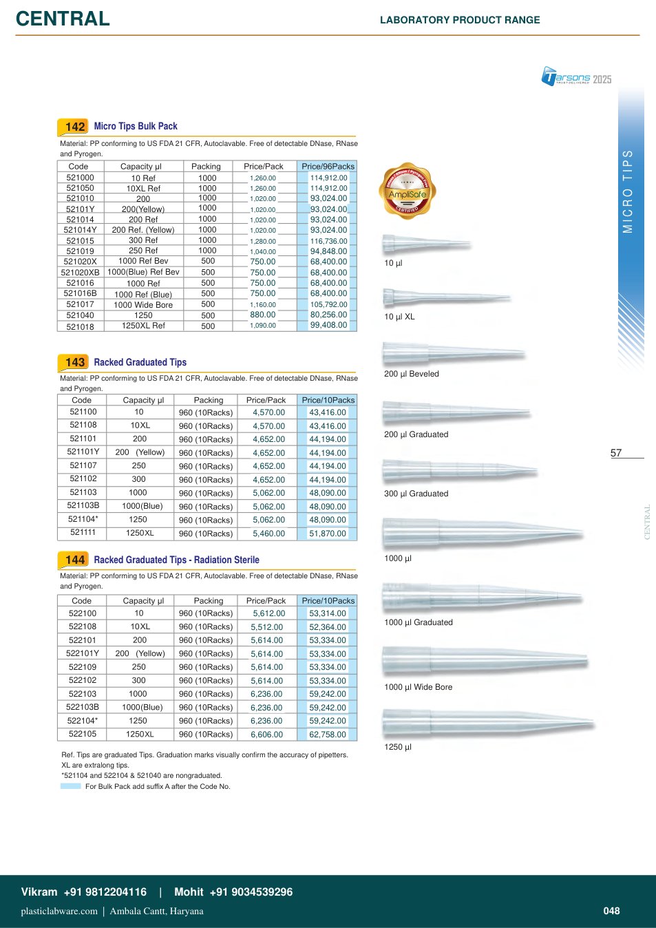 Complete technical catalogue reference for Tarsons 521102