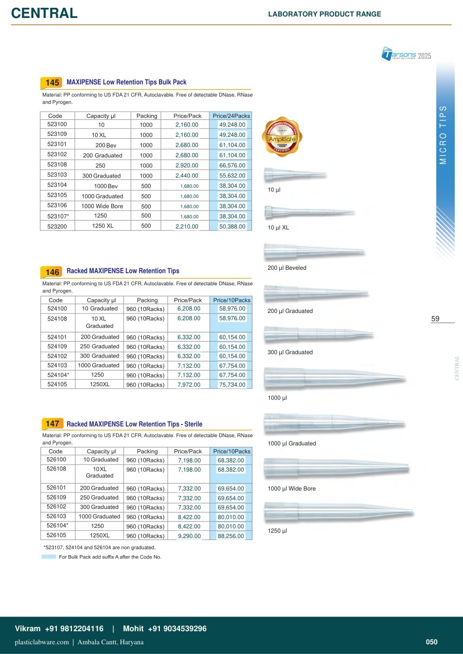 Complete technical catalogue reference for Tarsons 523200