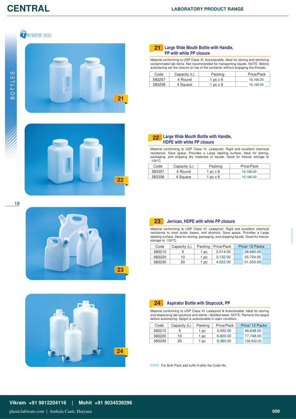 Complete technical catalogue reference for Tarsons 583258
