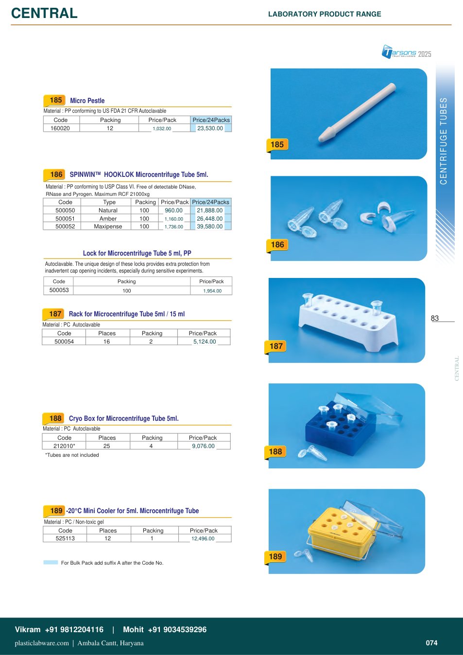 Complete technical catalogue reference for Tarsons 500051